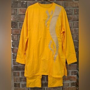 Yellow Kurta with Embroidered Design
